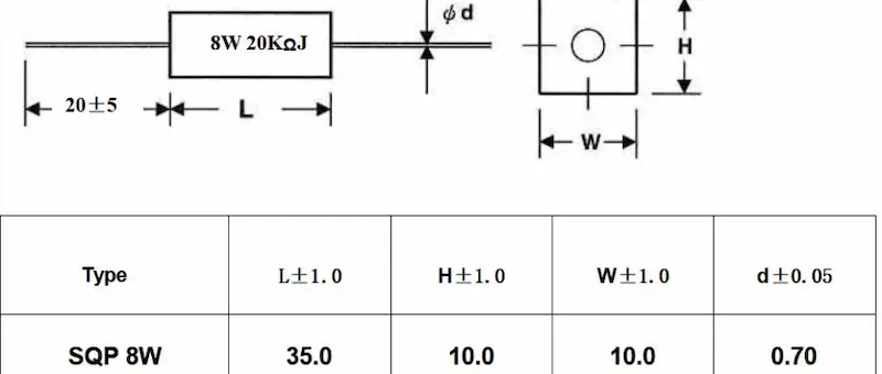 8 W Cement Voltage Dropping Resistor